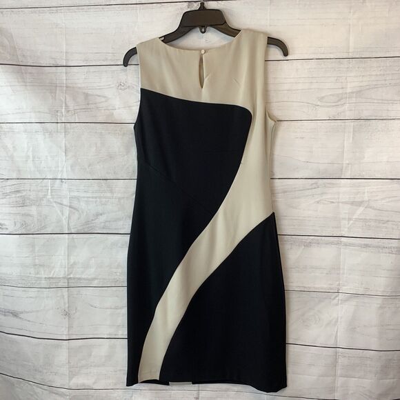 Sandra Darren Dress Sheath Small 4 6 party wedding Cocktail Zipper color-block - Picture 3 of 12